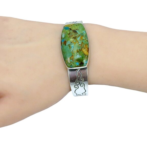 Jay King DTR Mine Finds 925 Sterling Silver Large Turquoise Cuff Bracelet - Picture 4 of 10
